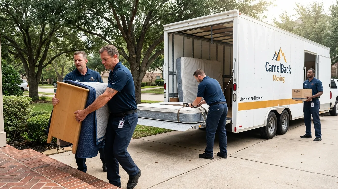 Crew loading residential truck for cross-state move from Strafford, NH